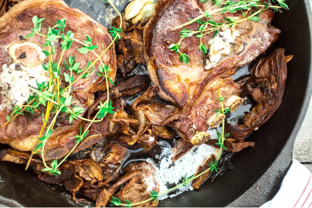 Lamb Chops with Porcini Compound Butter