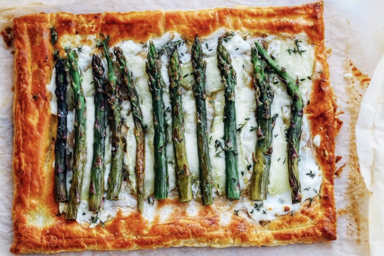 Asparagus + Brie Puff Pastry Tart