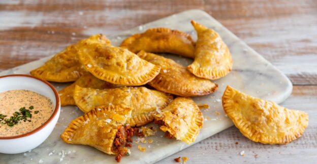 Lamb + Chorizo Empanadas with Sumac Aioli - The Mad Table