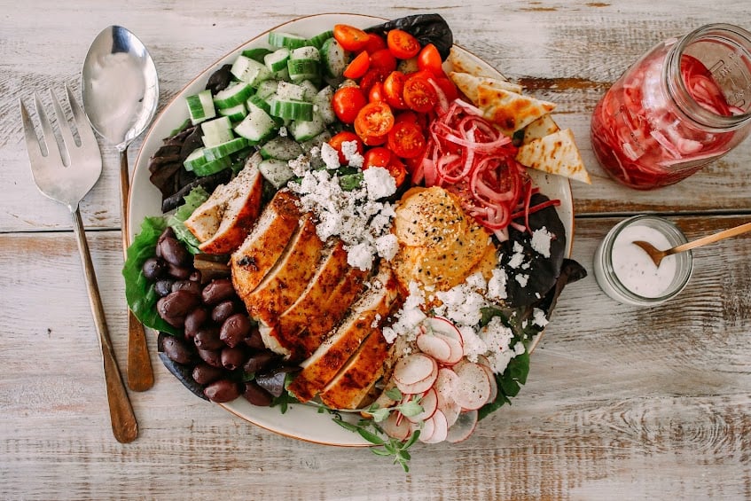 A plate of food on top of a table.