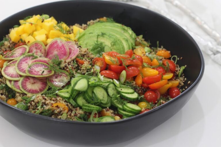 Quinoa Salad with Basil Vinaigrette