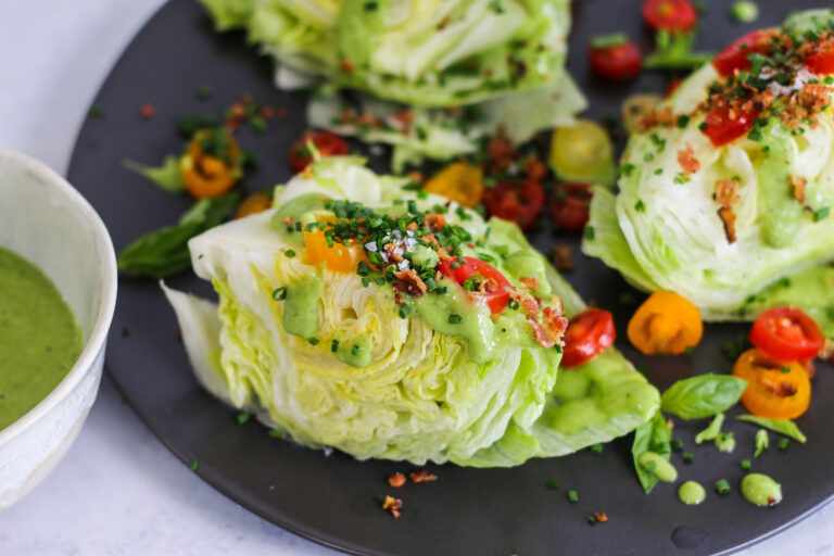 Wedge Salad with Green Goddess Dressing￼