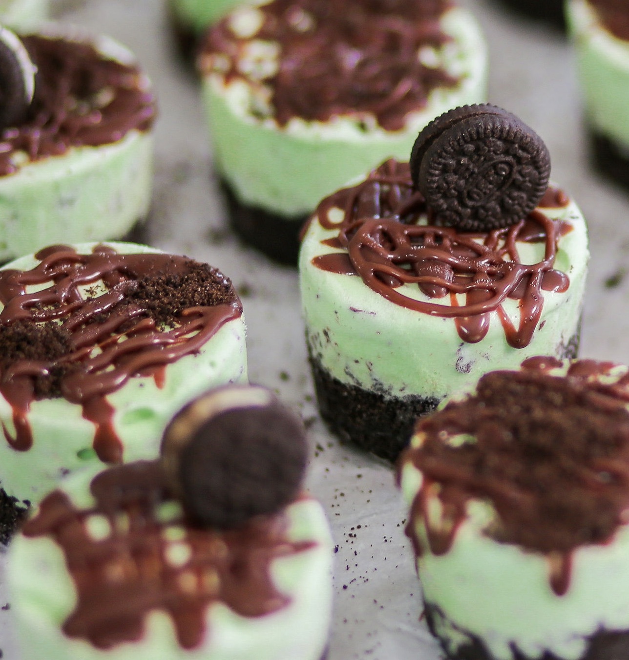 Grasshopper Bites with Irish Cream Ganache