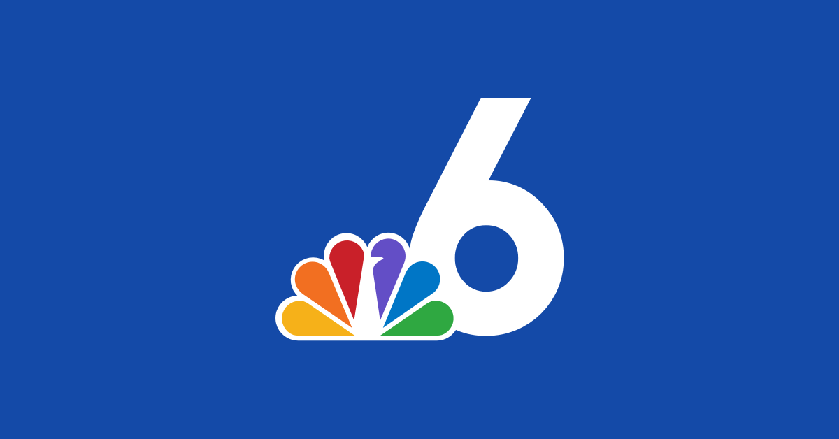 A white number six next to a colorful logo.