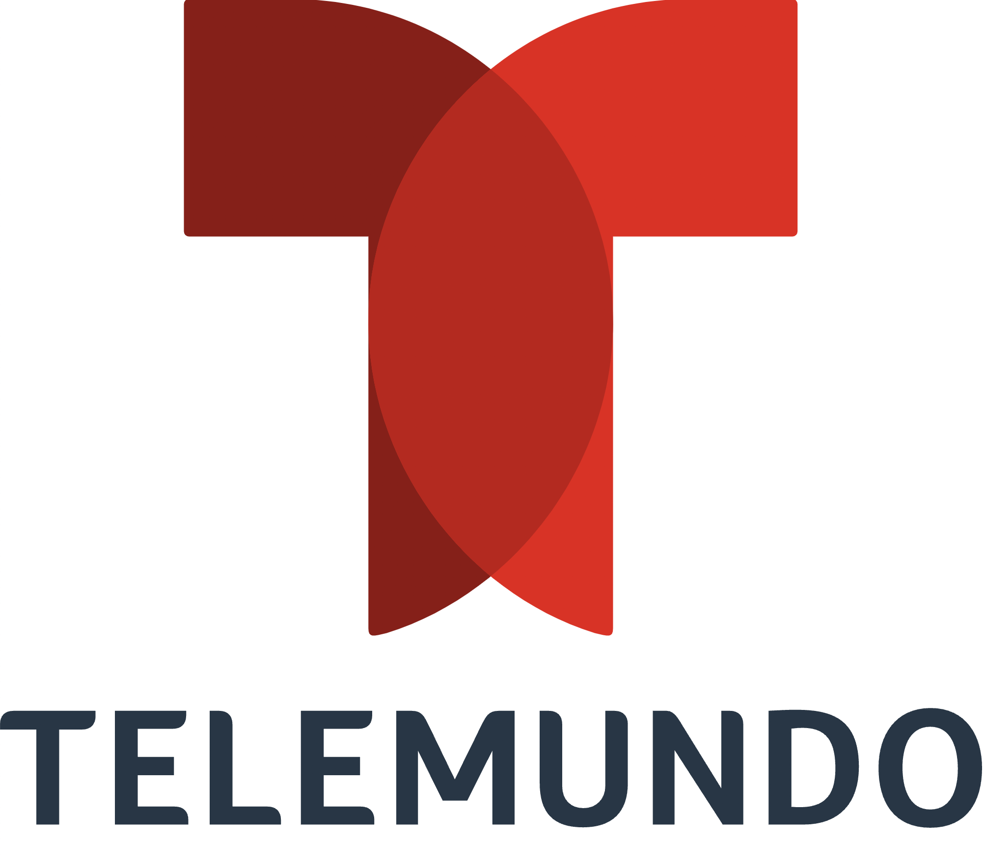 A red and blue logo for telemundo.