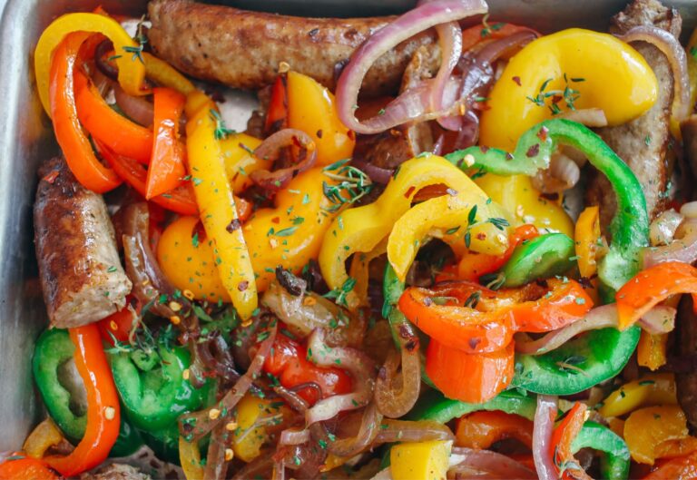 Sheet Pan Chicken Sausage and Peppers