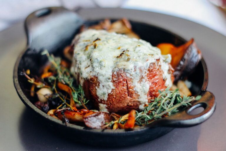 Filet Mignon with Porcini Butter and Creamy Mushroom Sauce