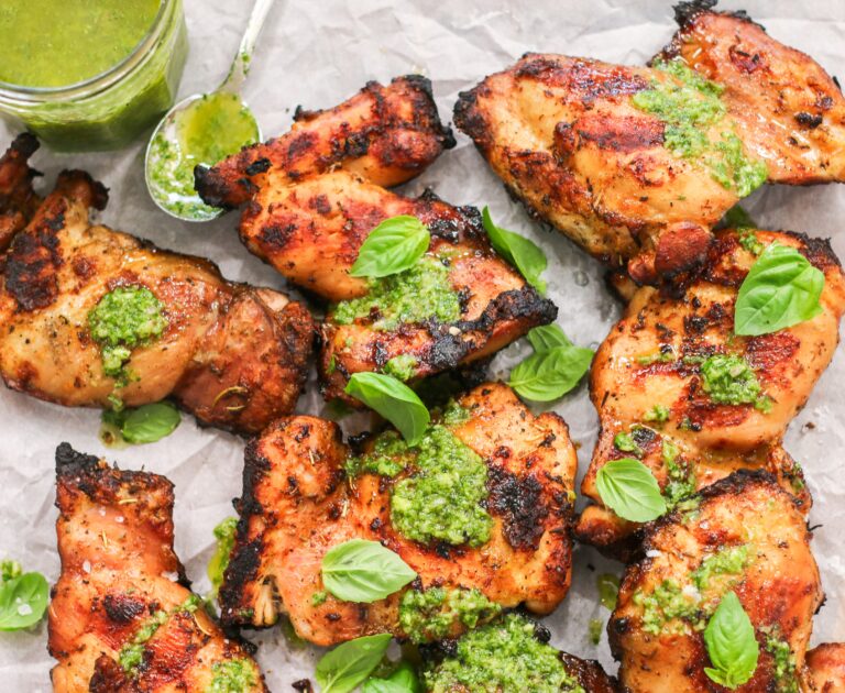 Grilled Chicken with Basil Sauce
