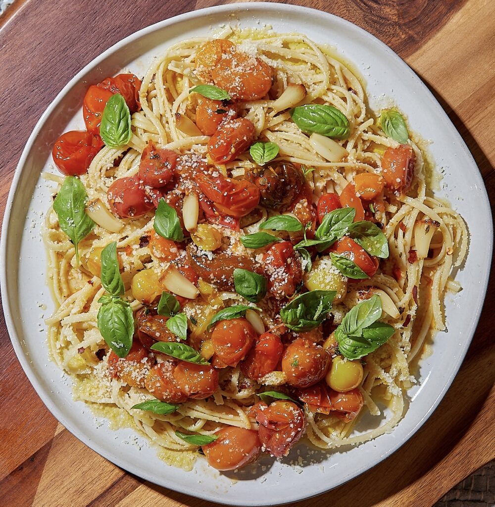 Pasta with Garlic Butter and Tomato Confit