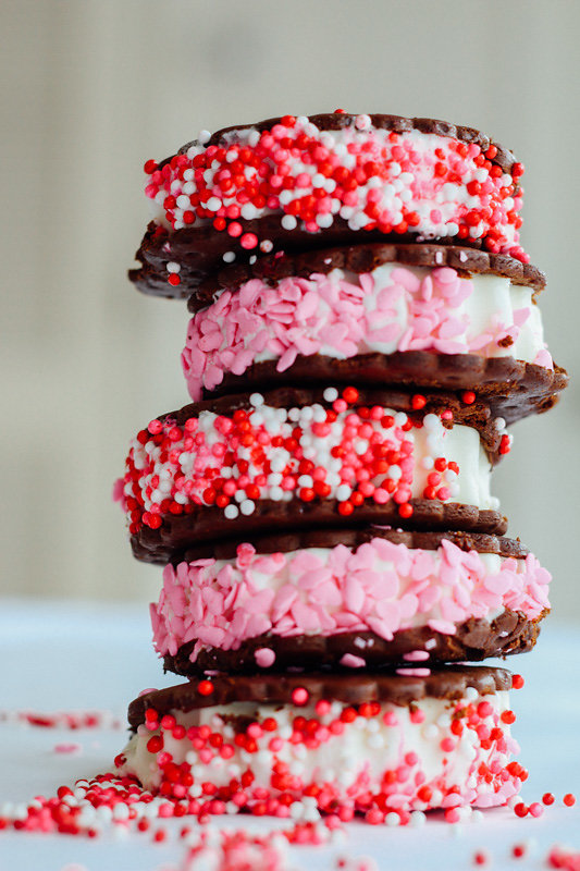 Valentine’s Ice Cream Cookie Sandwiches